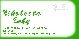 nikoletta baky business card